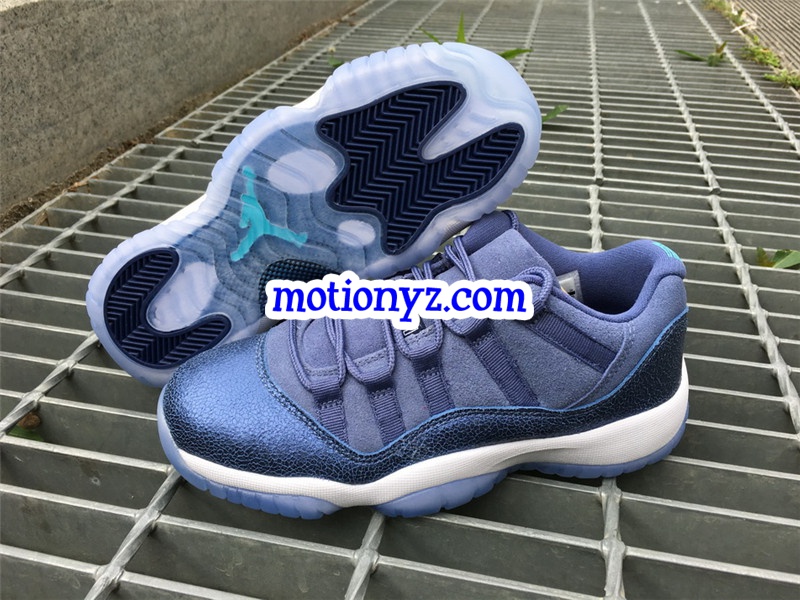 Authentic Air Jordan 11 Low GS Blue Moon